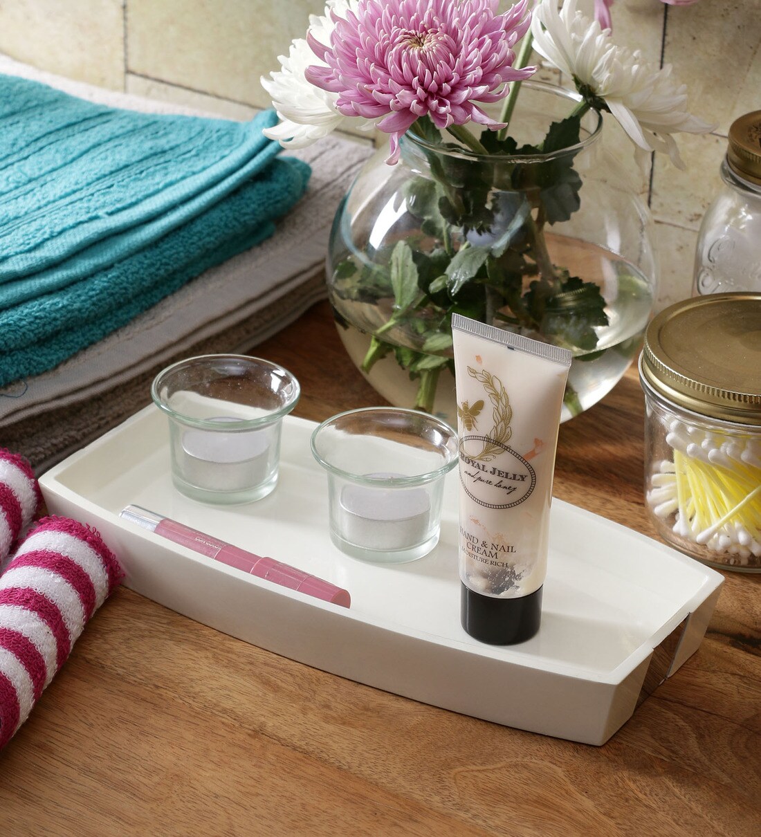 Buy Plumeria Whites Ceramic Bath Storage 1 Pc Online Bathroom Shelves