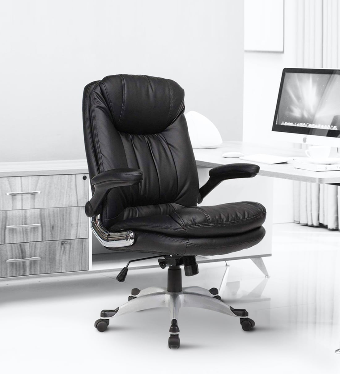 Buy Plush Executive Chair in Black Colour by Workspace by AZAZO Online ...