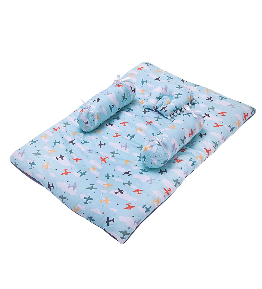 Buy Aeroplane theme Bedding Set in Blue Colour by Plush Kids Online