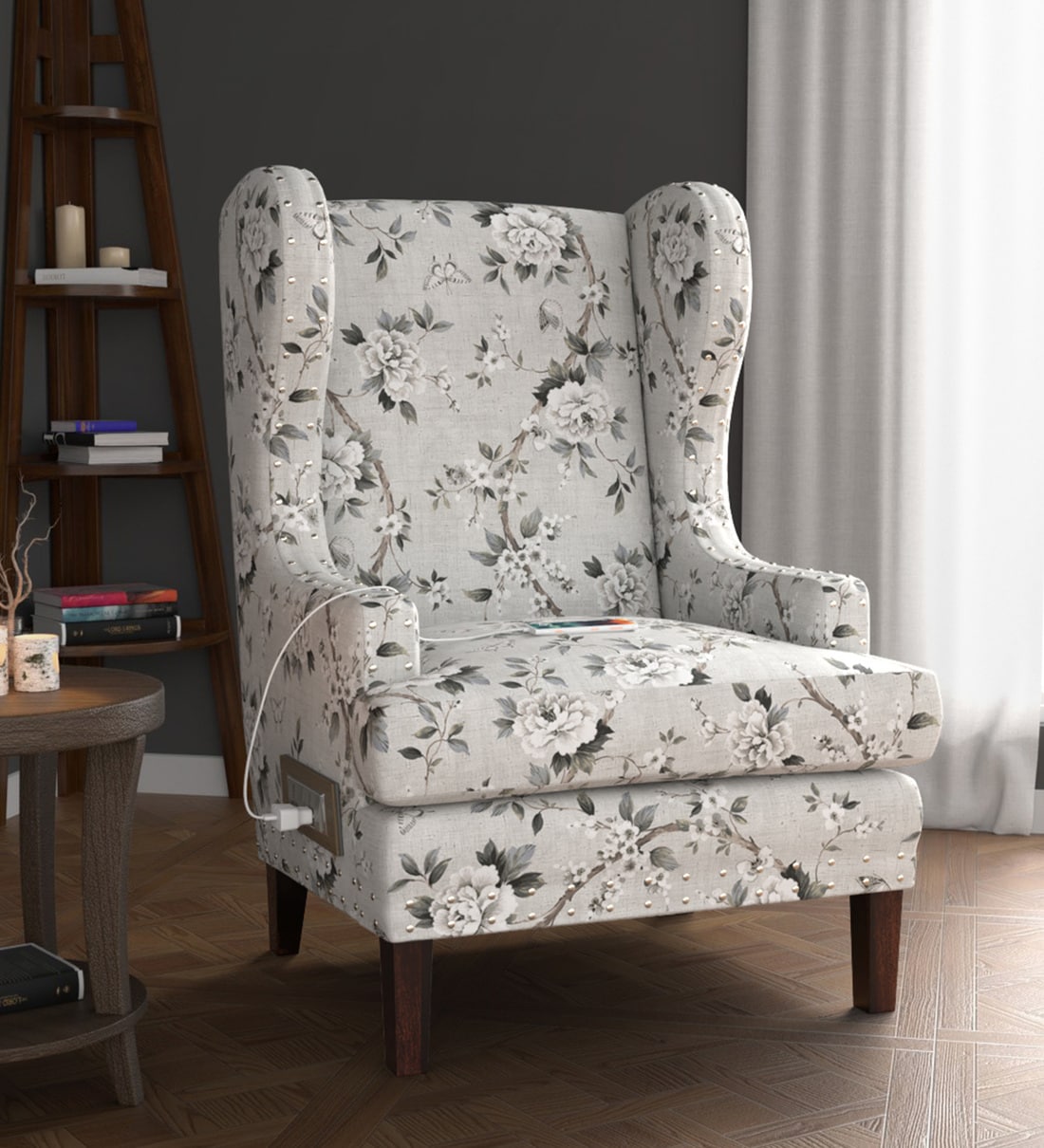 printed wing chair