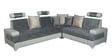Platino 3+2+Corner Sofa In White & Grey Sweat Fabric Colour
