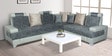 Platino 3+2+Corner Sofa In White & Grey Sweat Fabric Colour