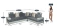 Platino 3+2+Corner Sofa In White & Grey Sweat Fabric Colour
