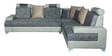 Platino 3+2+Corner Sofa In White & Grey Sweat Fabric Colour