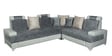 Platino 3+2+Corner Sofa In White & Grey Sweat Fabric Colour