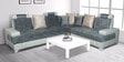 Platino 3+2+Corner Sofa In White & Grey Sweat Fabric Colour