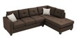 Plazzo Fabric LHS 5 Seater Sofa Sectional In Brown Colour With Ottoman