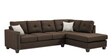 Plazzo Fabric LHS 5 Seater Sofa Sectional In Brown Colour With Ottoman