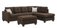 Plazzo Fabric LHS 5 Seater Sofa Sectional In Brown Colour With Ottoman