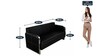 Plush 3 Seater Sofa in Black Colour