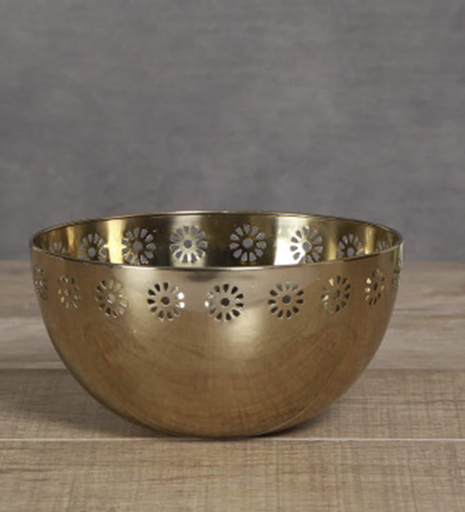 Plaid Powder Gold Iron Bowl