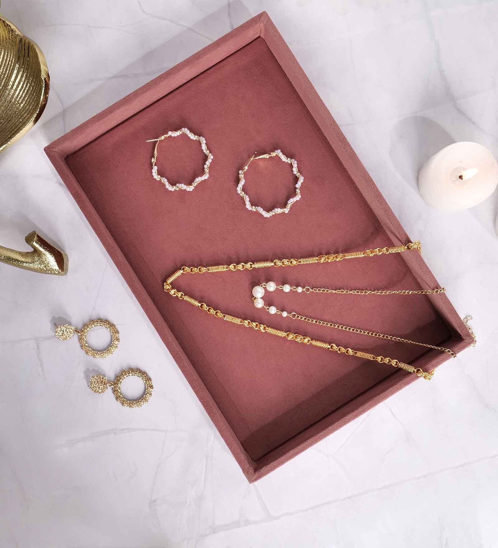 Pink Plain Jewellery Tray