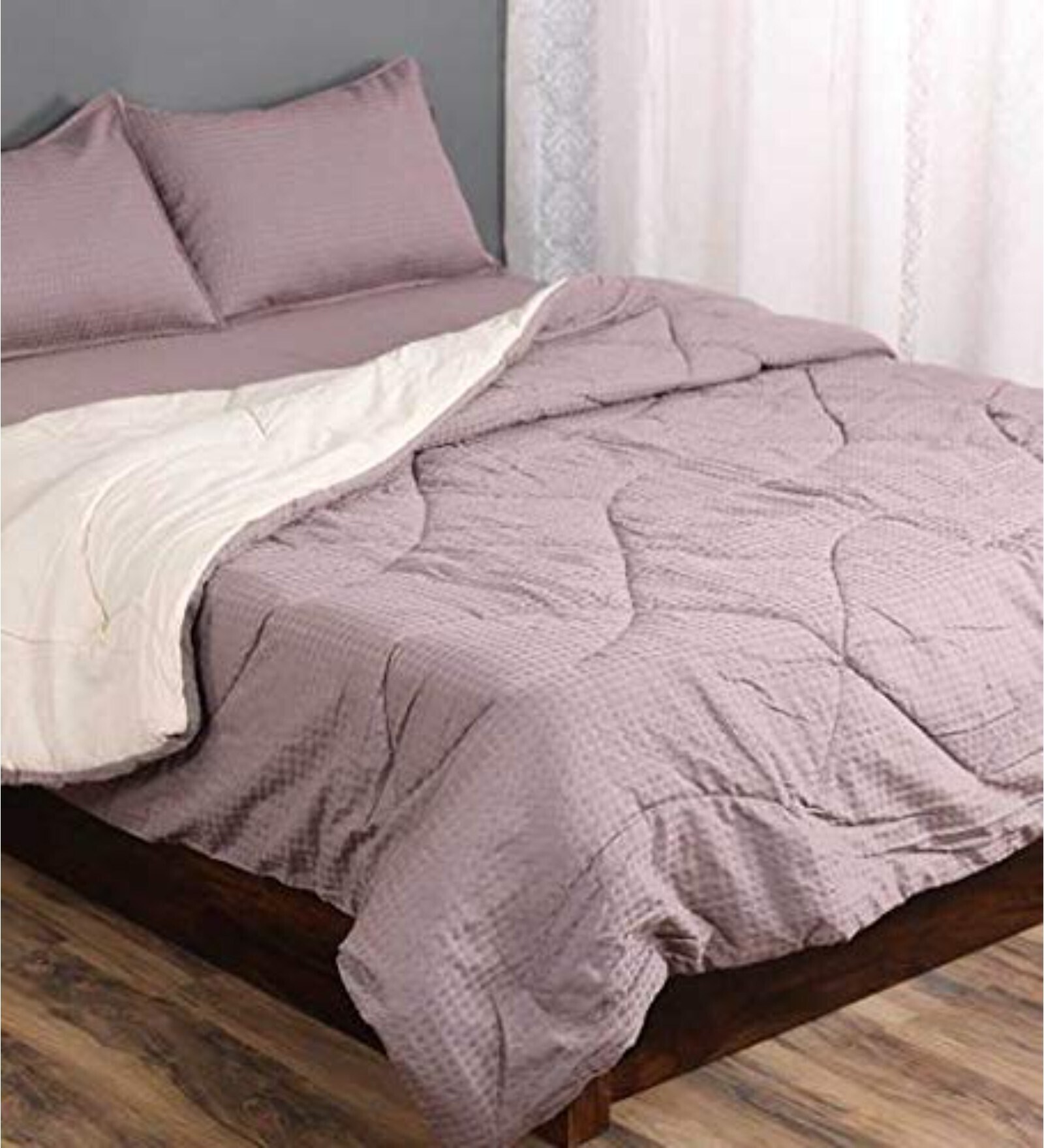 Buy Grey Solid 210 TC Cotton (Set of 6) Double Bed Bedding Sets by