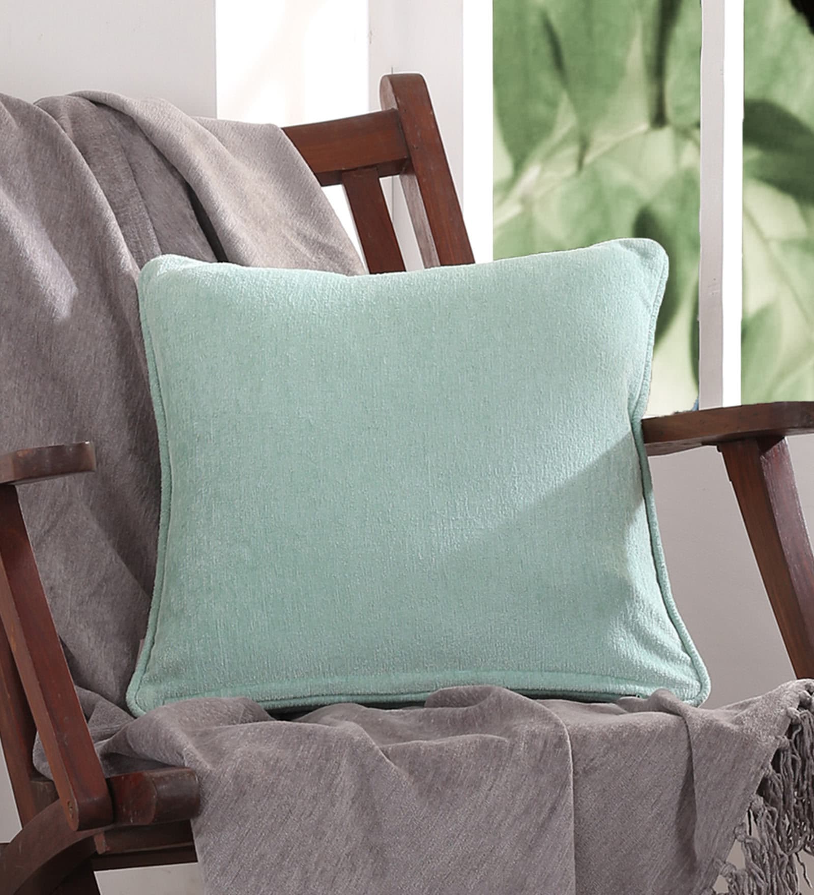 Plain Solid Jessica Cotton 12x12 Inch Cushion Cover