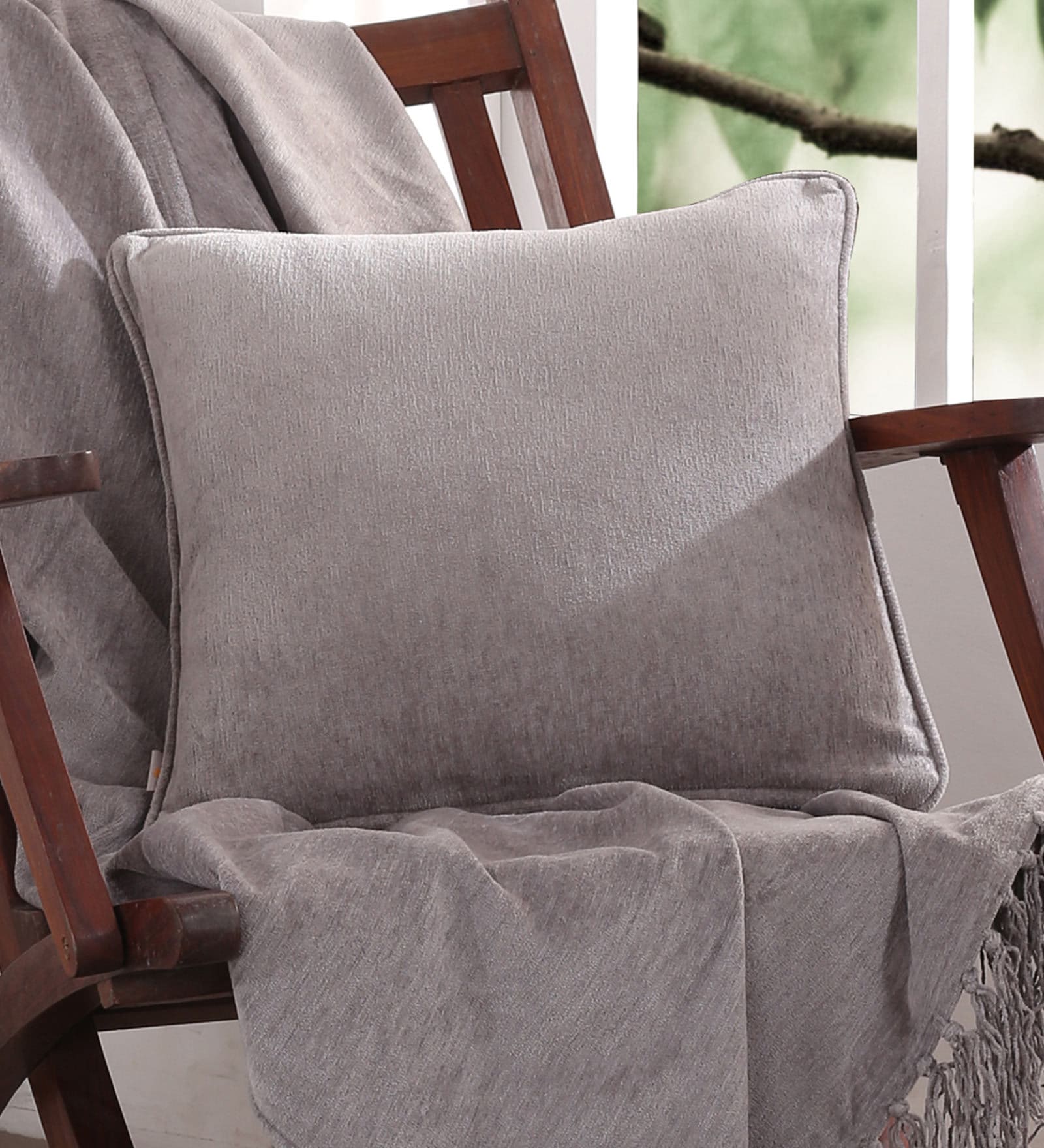 Plain Solid Jessica Cotton 12x12 Inch Cushion Cover
