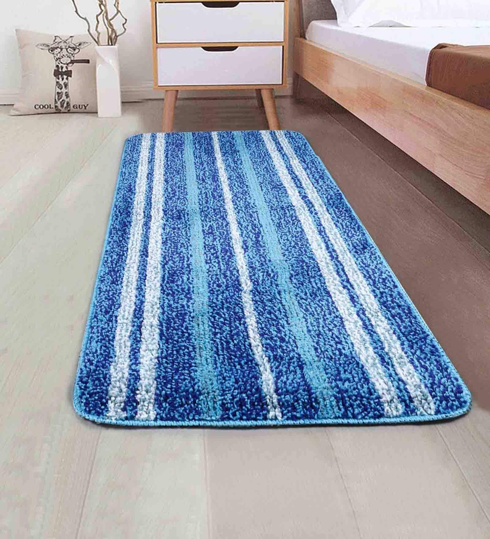 Plain Solid Microfibre 3 X 2 Feet Machine Made Hallway Runner
