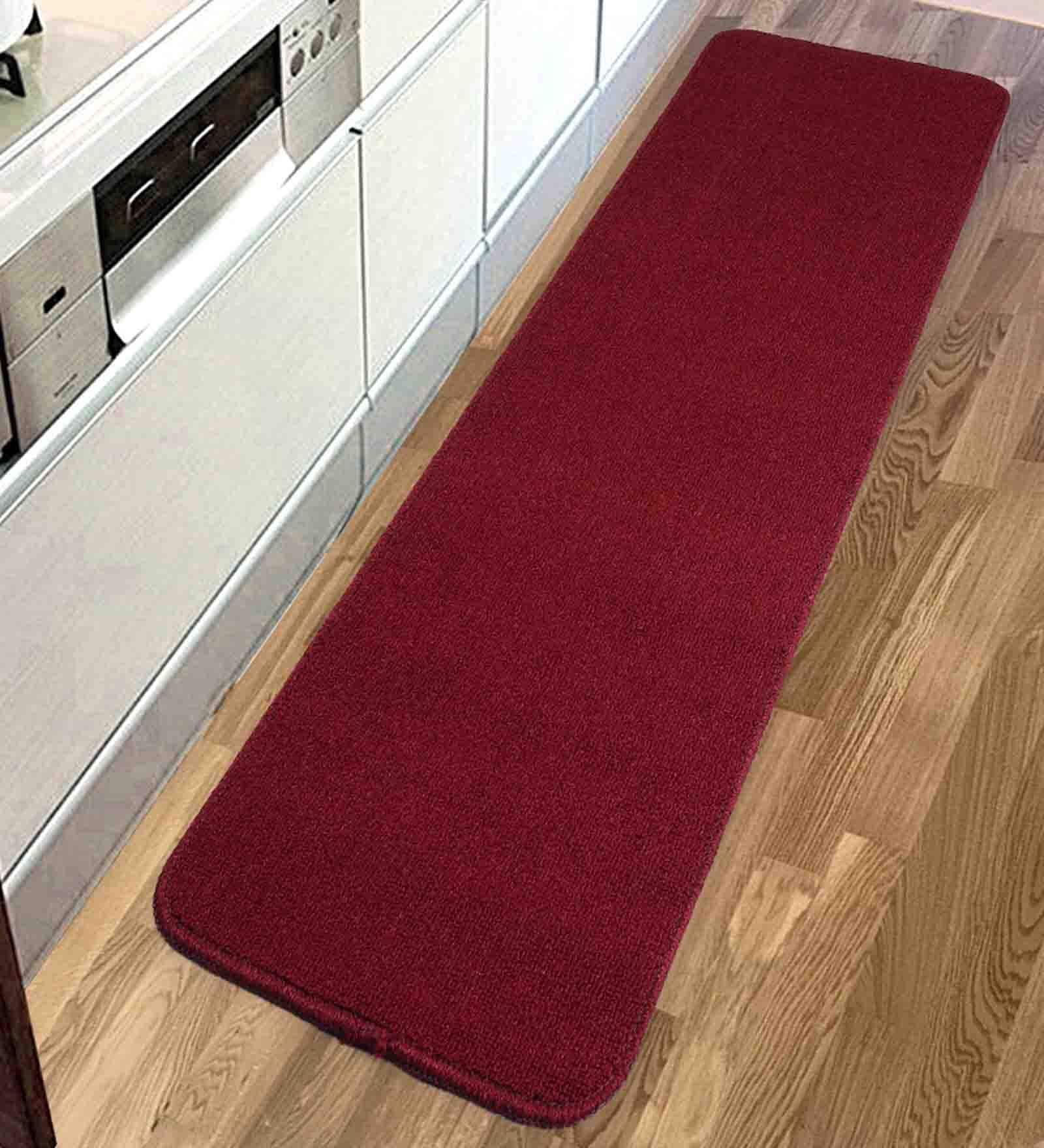 Maroon Polyester 4 x 1.3 Feet Machine Made Floor Runner