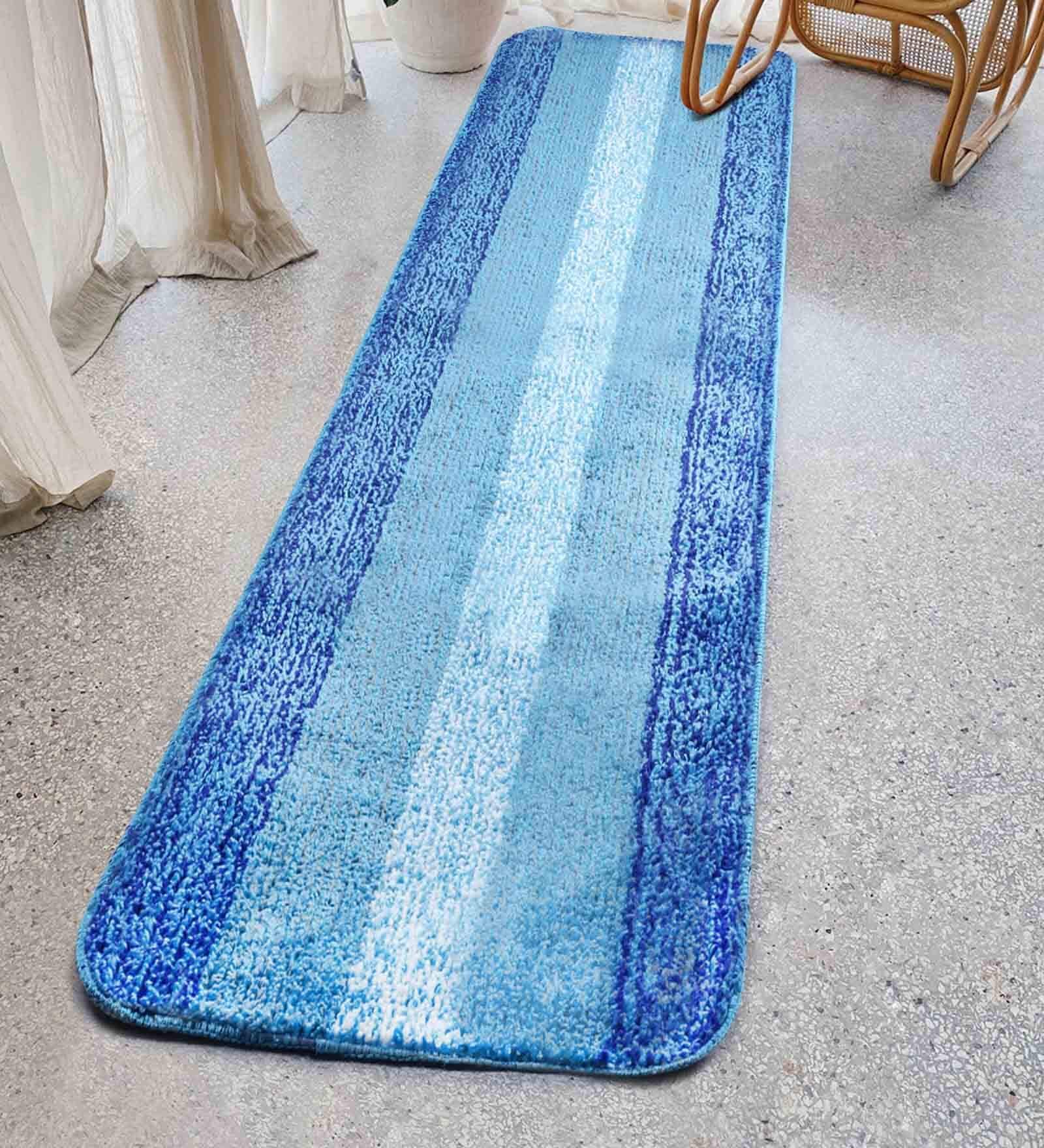 Plain Solid Polyester 6 X 2 Feet Machine Made Bedside Runner