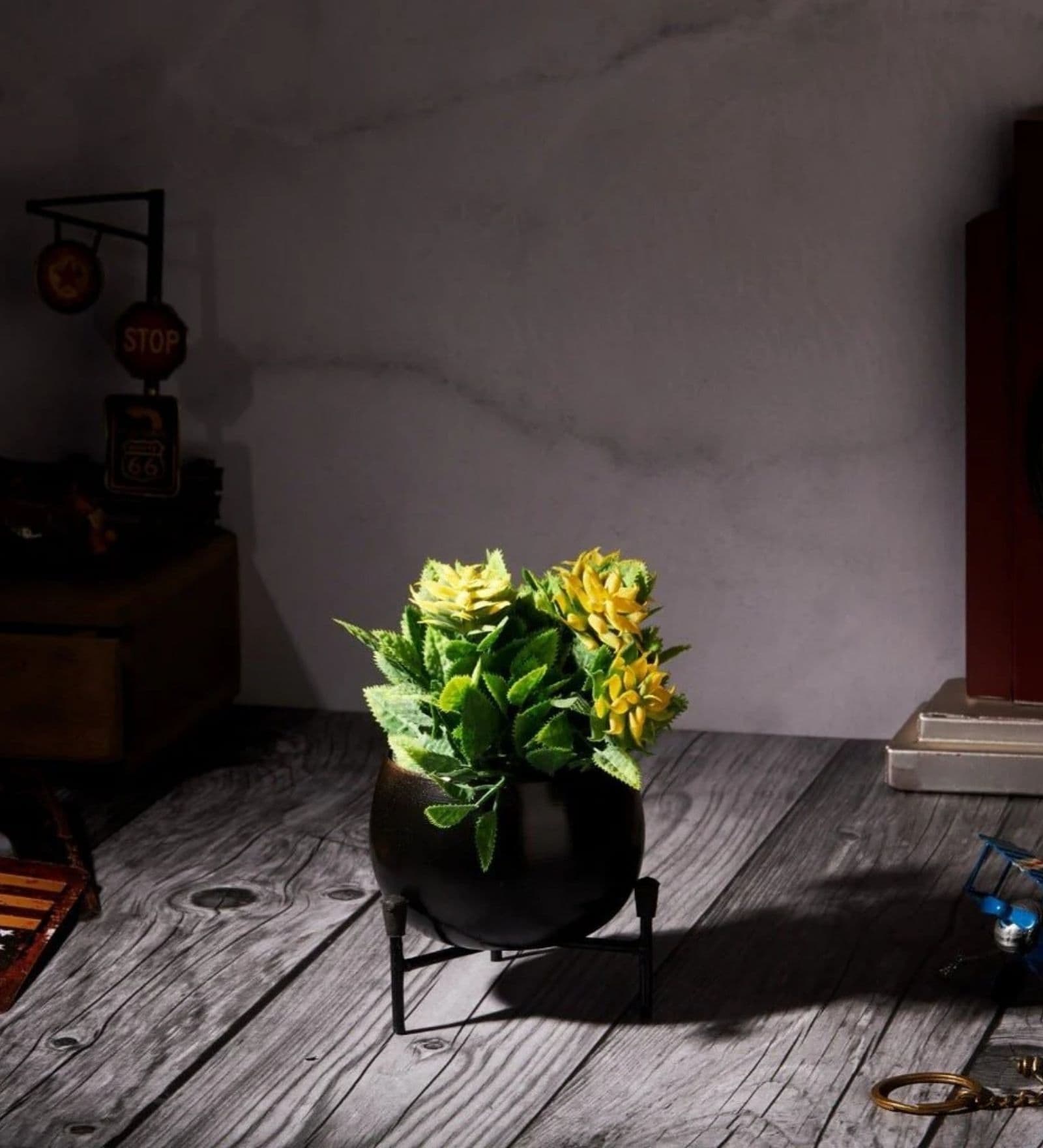 Black Planter Stand Small Pot