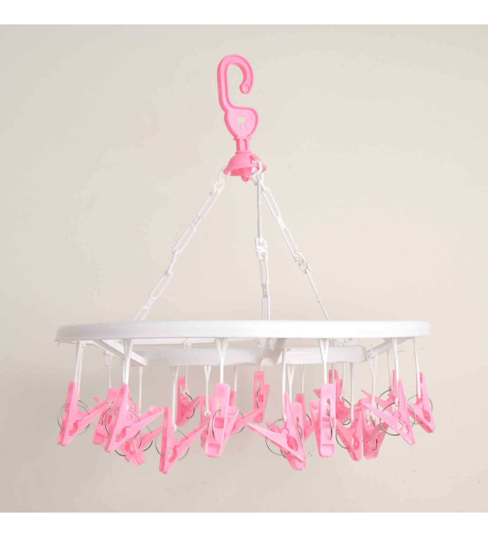 Plastic Cloth Drying Hanger with 25 Pegs Clips for Home Plastic Cloth Clips