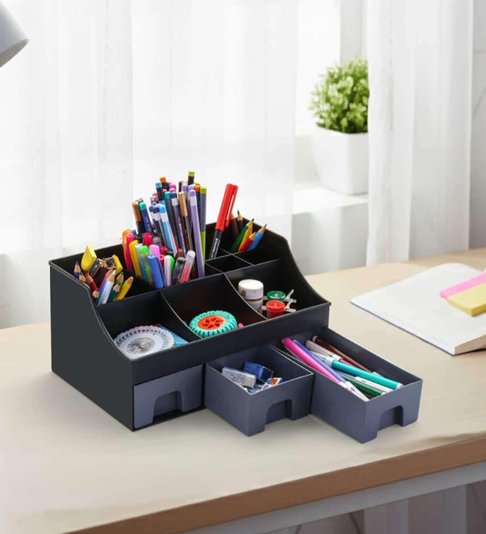 Plastic Desk Organiser with Drawer