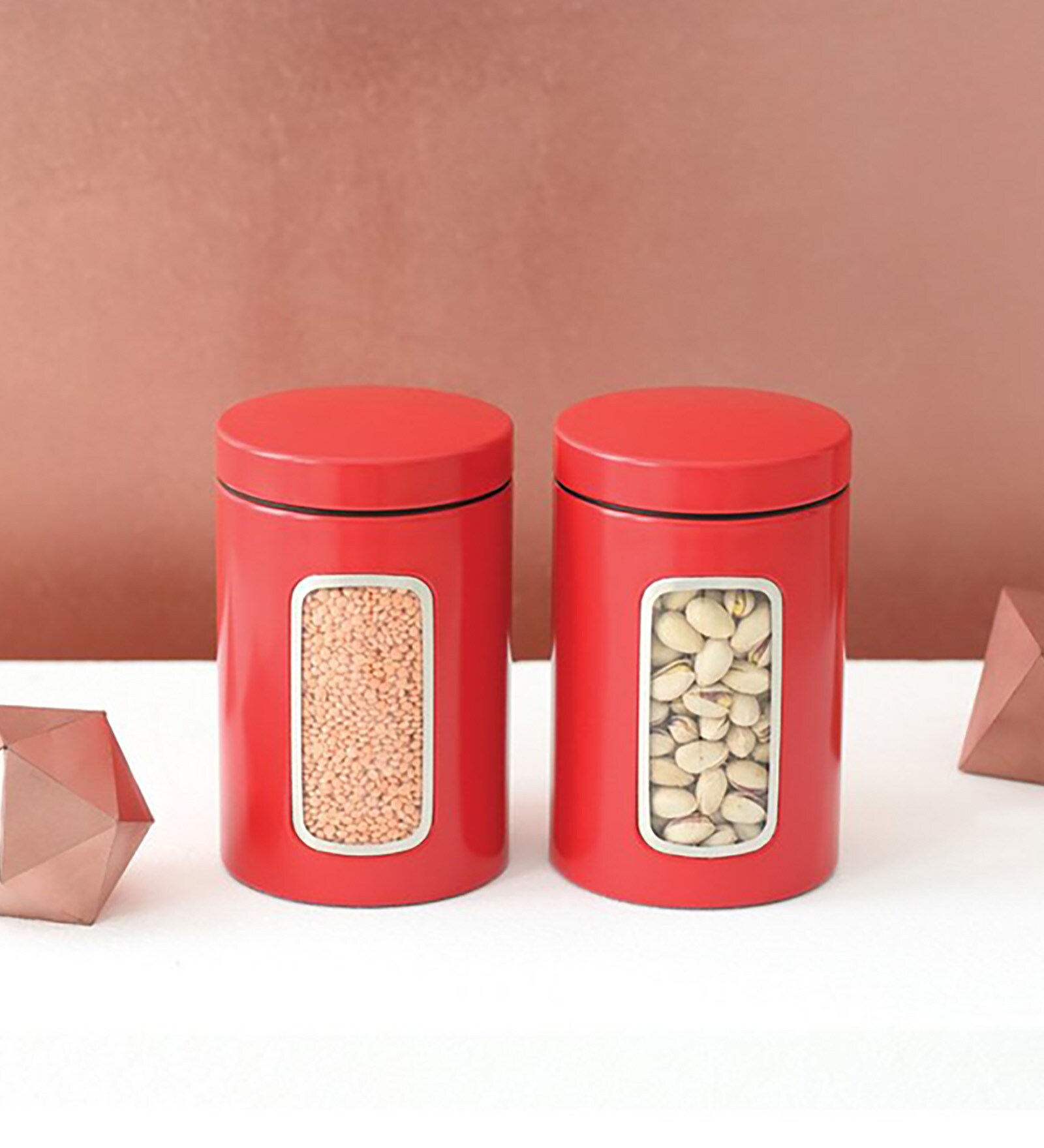 Window 1.4 Ltr Red Plastic Jar Container