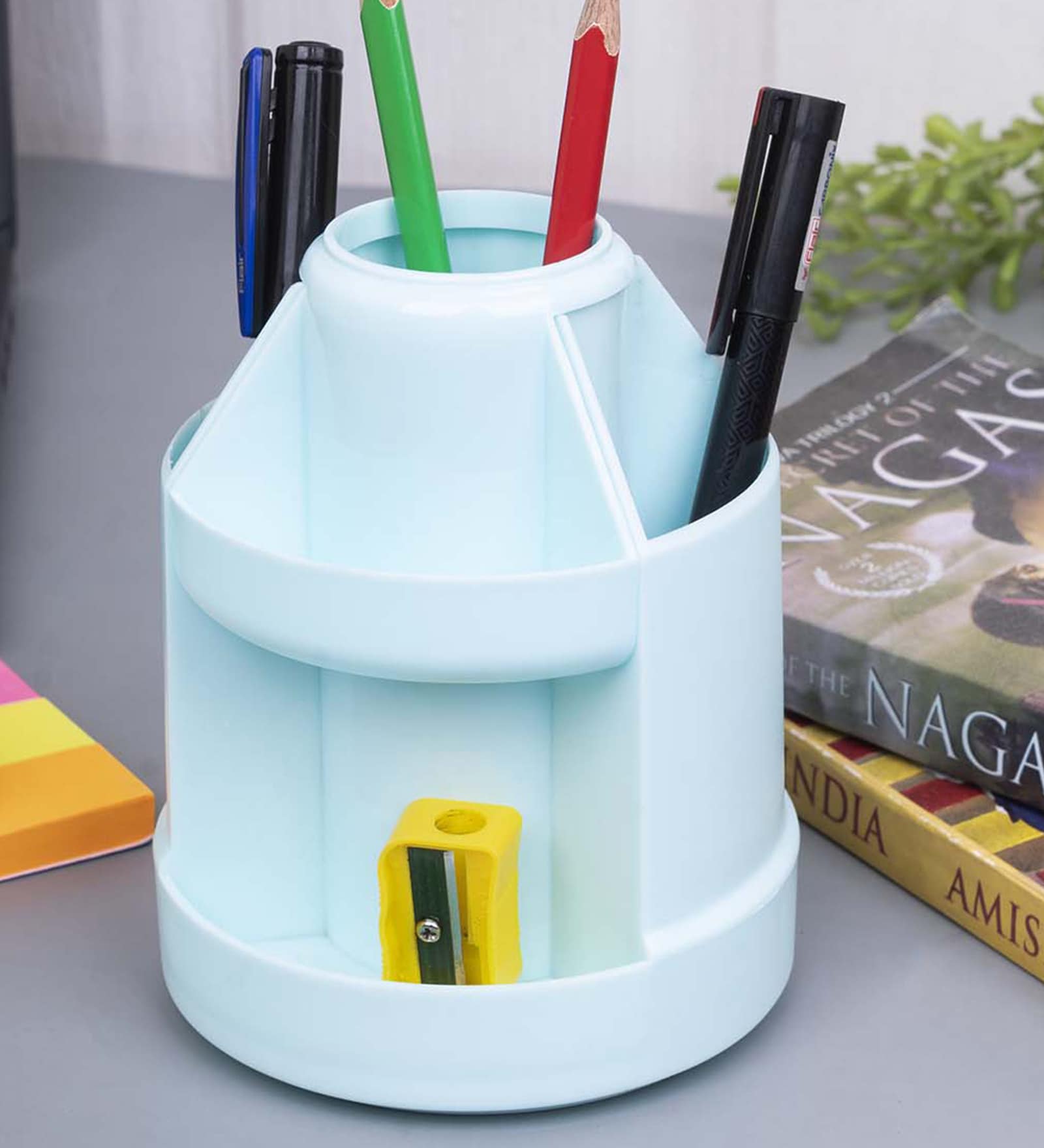 Buy Plastic Round Pen Holder With 5 Compartments By Market 99 at 12