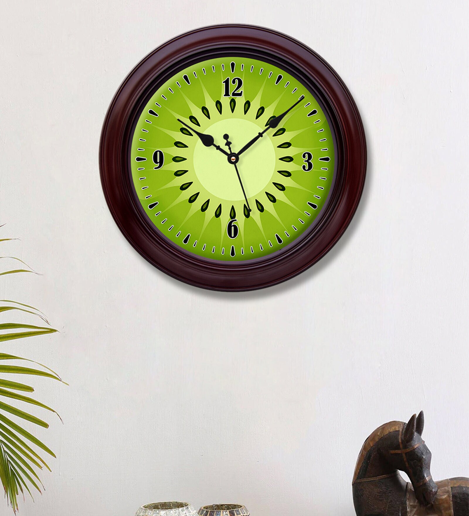 Buy Plastic Round Wall Clock In Green at 38 OFF by 999Store Pepperfry
