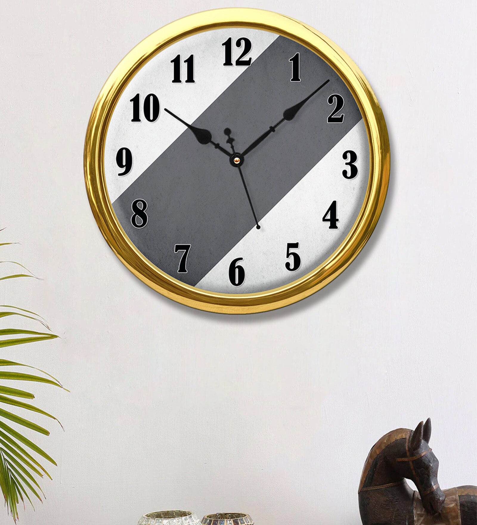 Buy Plastic Round Wall Clock In Grey at 39 OFF by 999Store Pepperfry