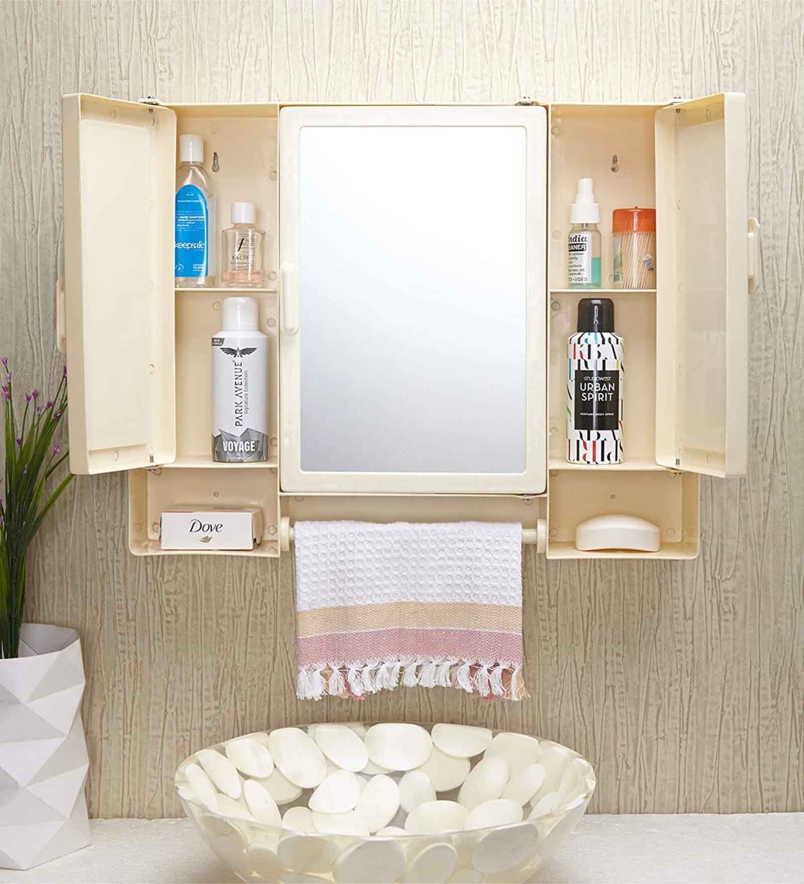 Buy Plastic Three Door Bathroom With Mirror at 7 OFF by Zahab