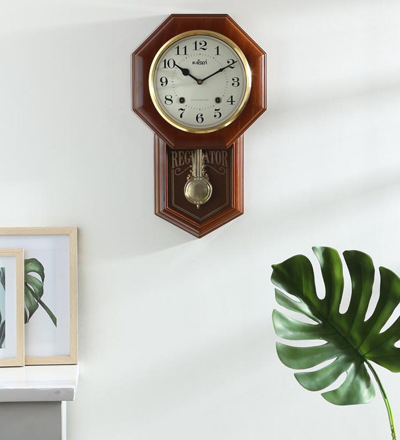 Buy Plastic Wall Clock In Golden Finish By Kaiser at 100 OFF by Kaiser