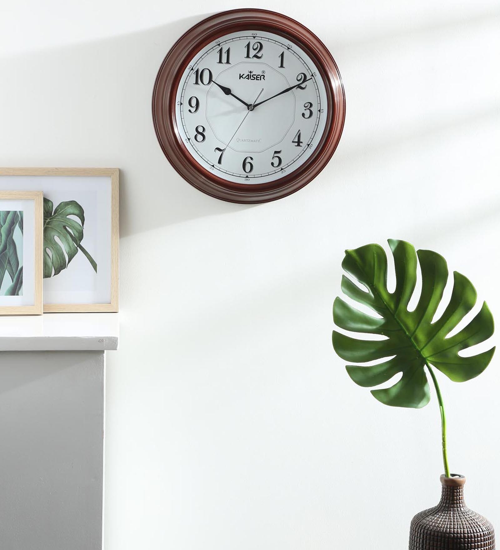 Rosewood Finish Plastic Wall Clock