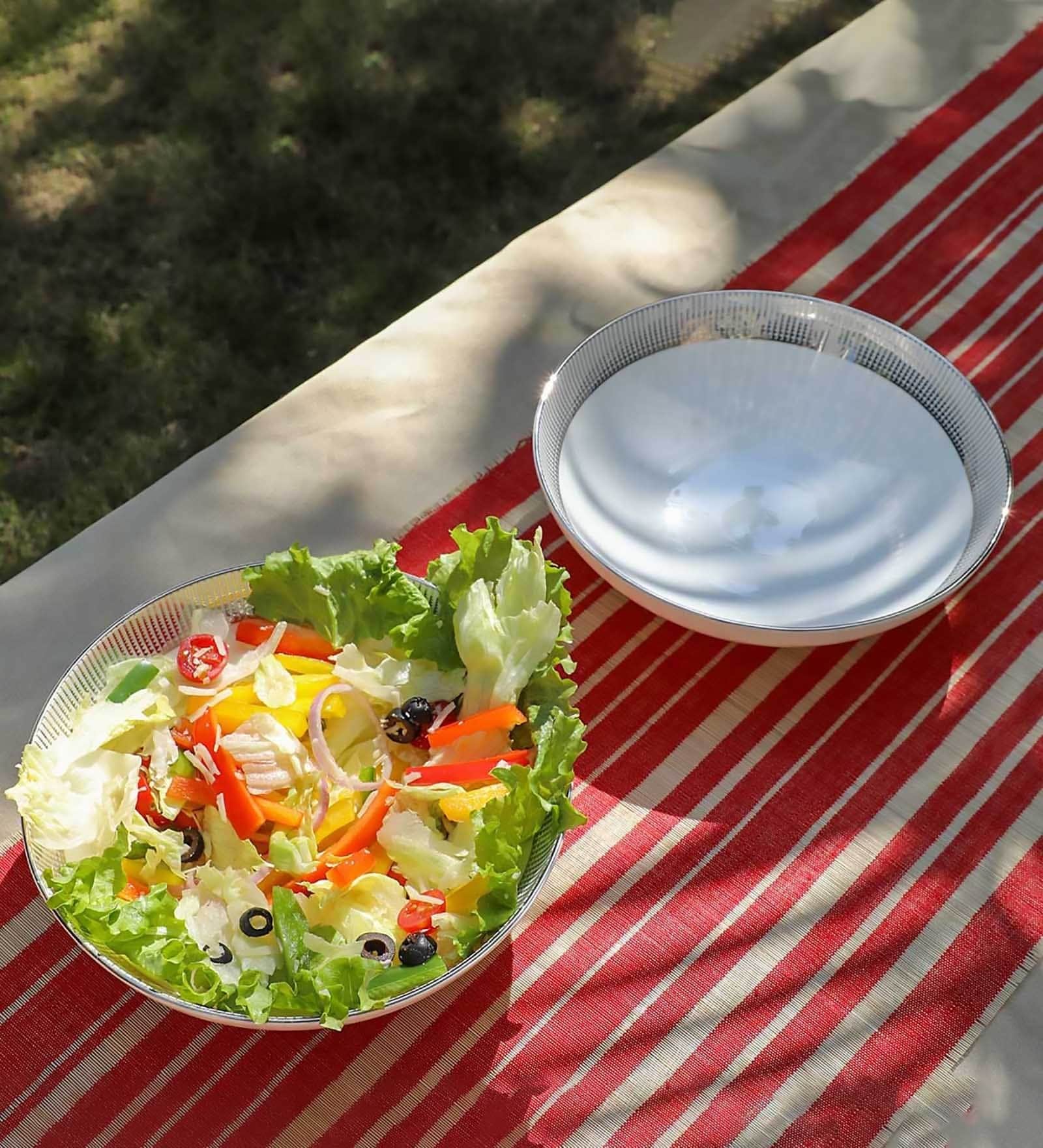 Cream Platina Serve Bowl