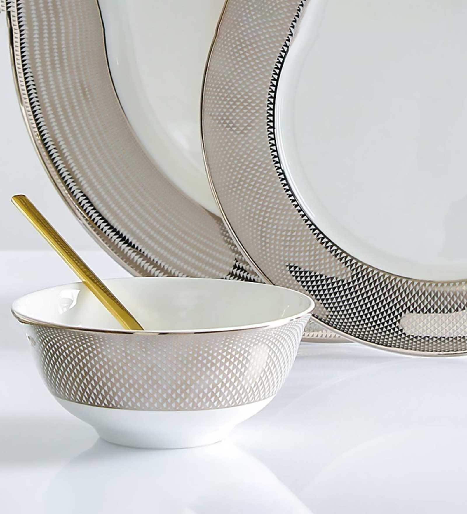 White Platina Small Serve Bowl