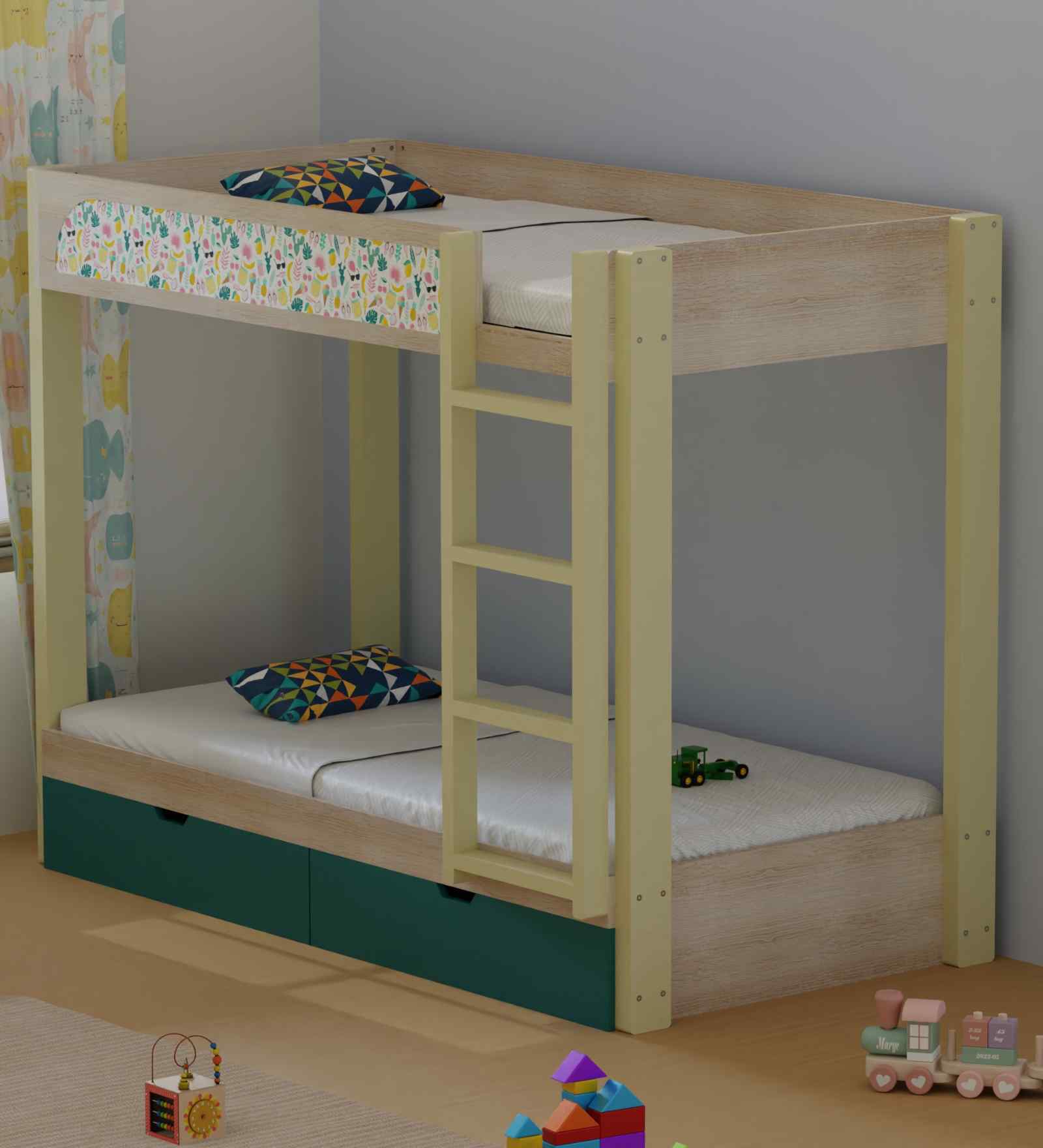 Play Date Single Size Bunk Bed in Tropical Theme