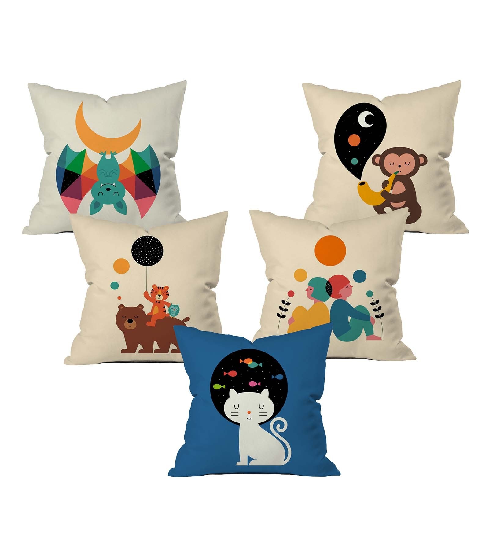 Playfull Dreams Cushion Cover Set of 5