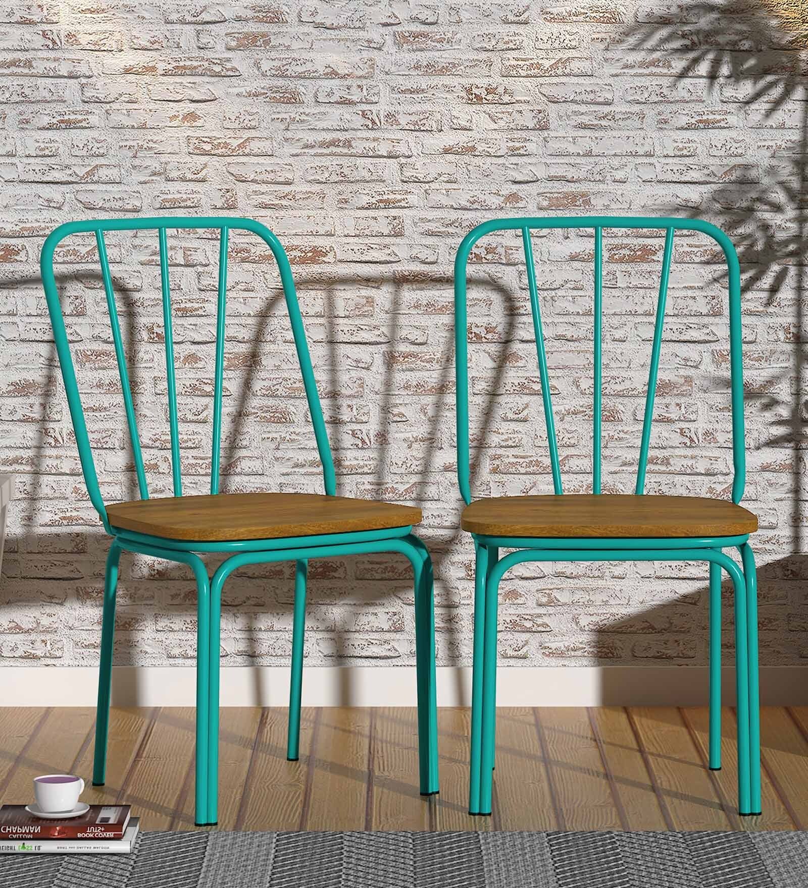 Plaza Patio Chair (Set of 2) in Turquoise Green Matte Finish