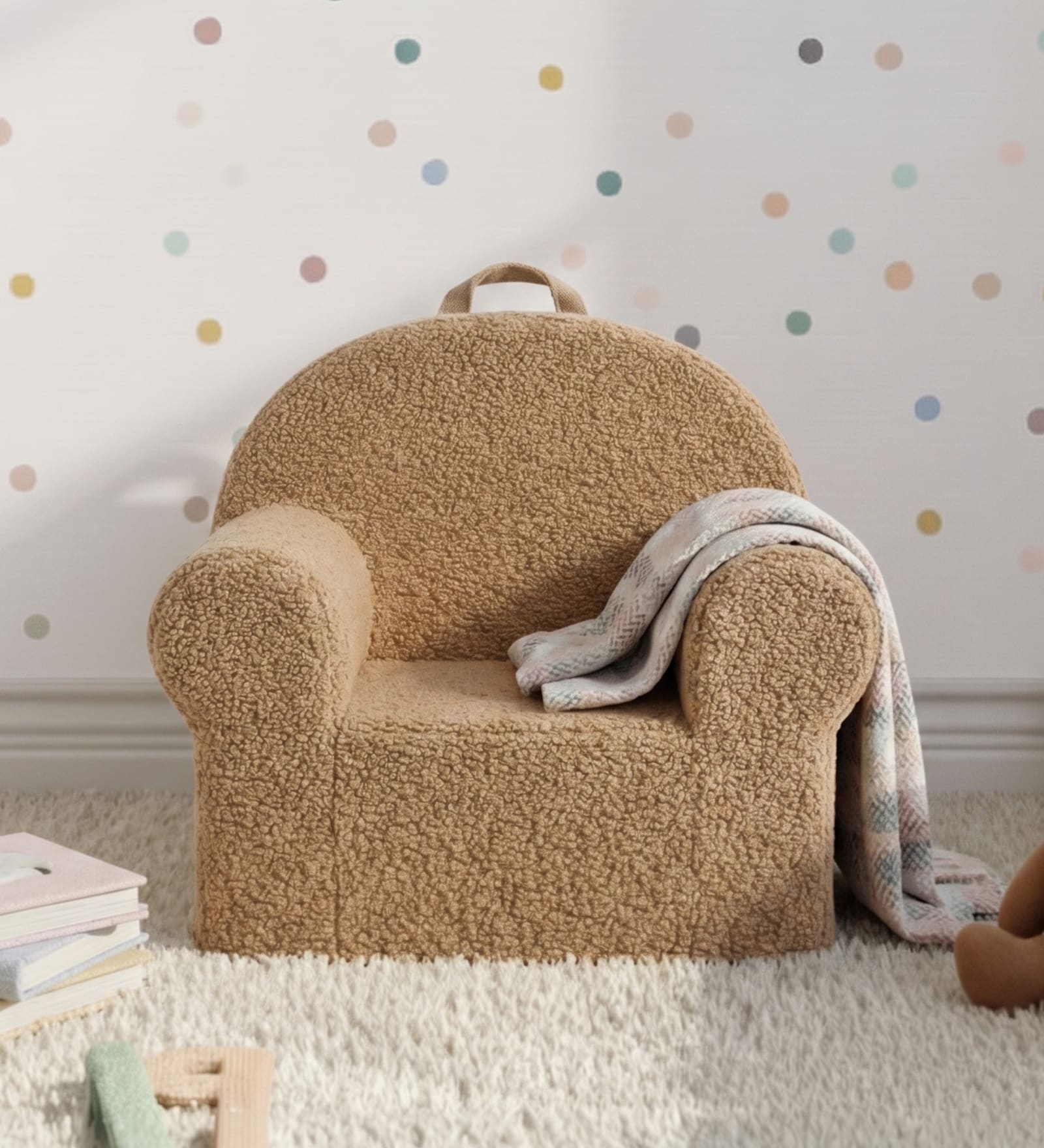 Plush Faux Fur Kids Lounge Chair In Brown Colour Plush Faux Fur Kids Lounge Chair In Brown Colour