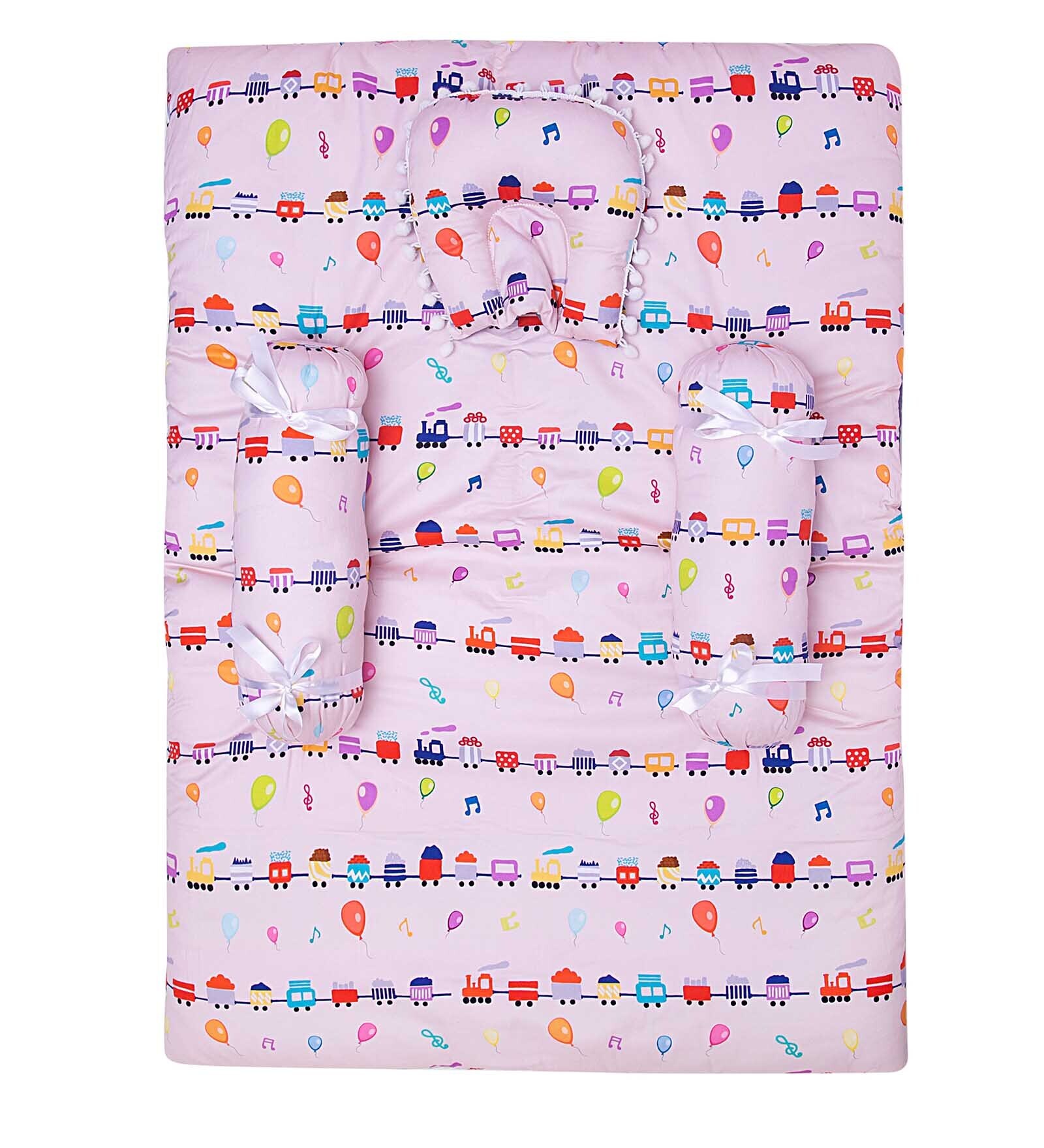 Train Themed Bedding Set in Pink Colour