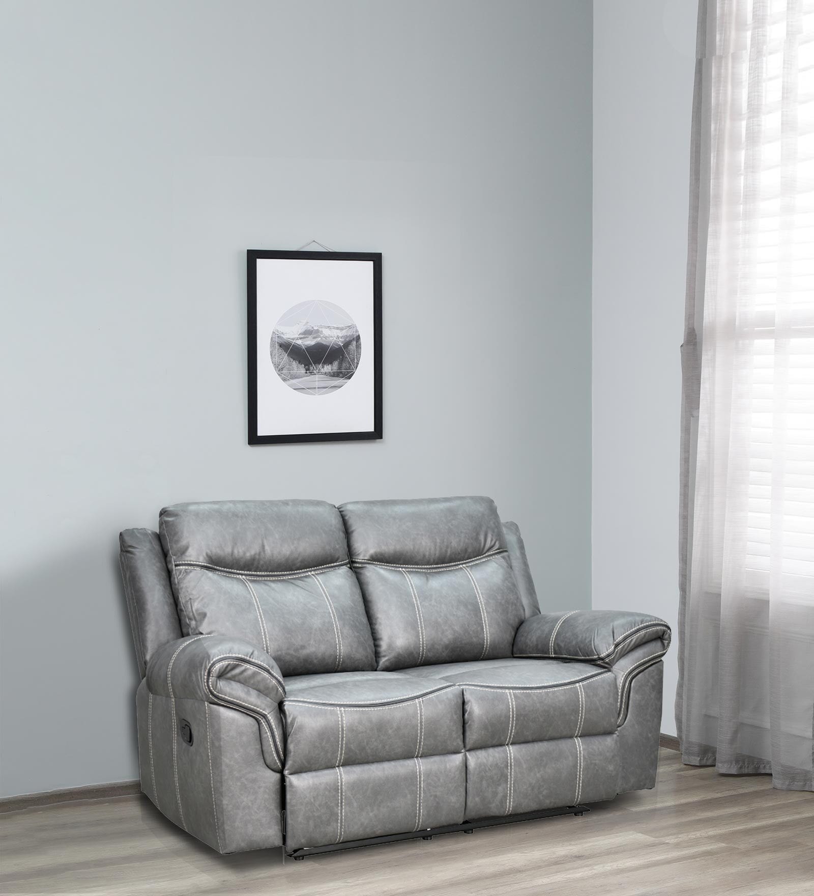 Buy Plush Leatherette 2 Seater Manual Recliner In Grey Colour At 60 Off By Royaloak Pepperfry 8299