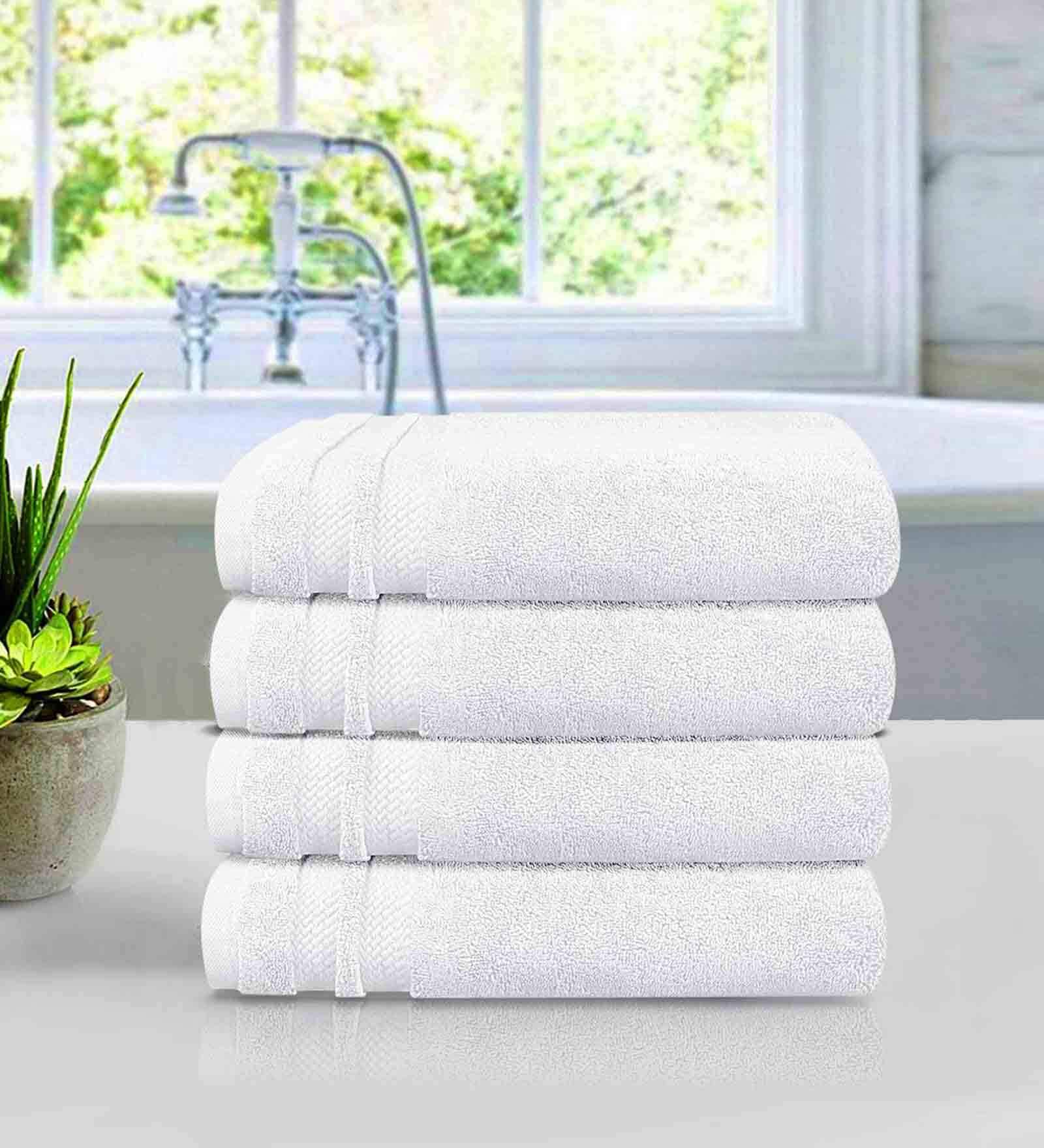 White 625 GSM 100% Cotton Hand Towel (Set of 4)