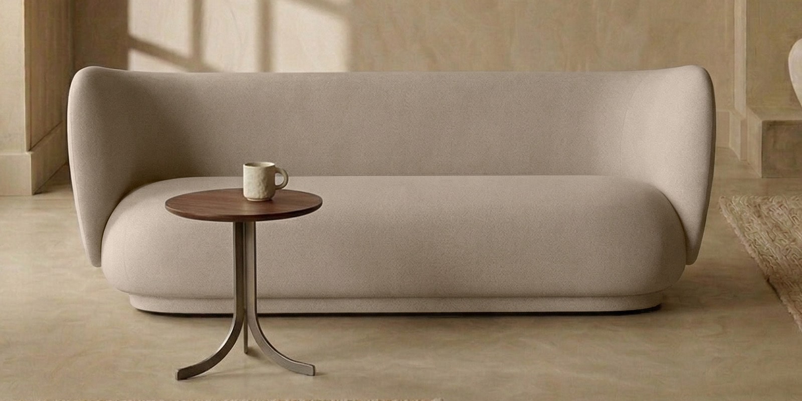Plush Prestige Suede 3 Seater Sofa In Cream Colour