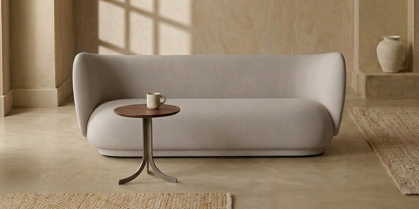 Plush Prestige Suede 3 Seater Sofa In Sand Colour