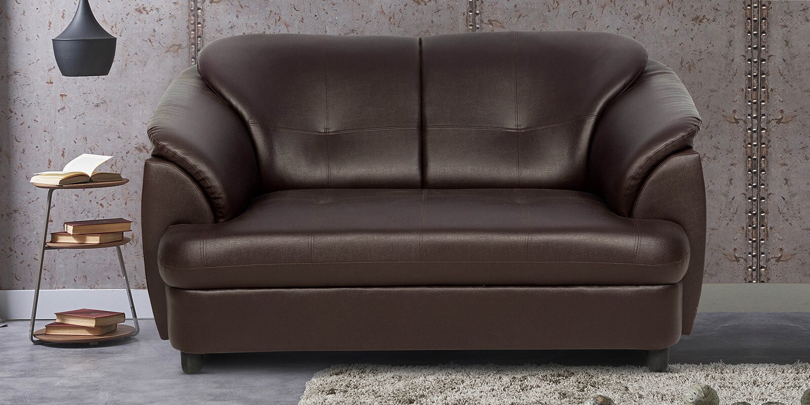 Buy Plymouth Two Seater Sofa in Brown Leatherette by Urban Living