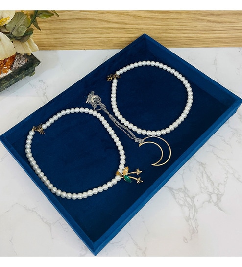 Blue Plain Jewellery Tray