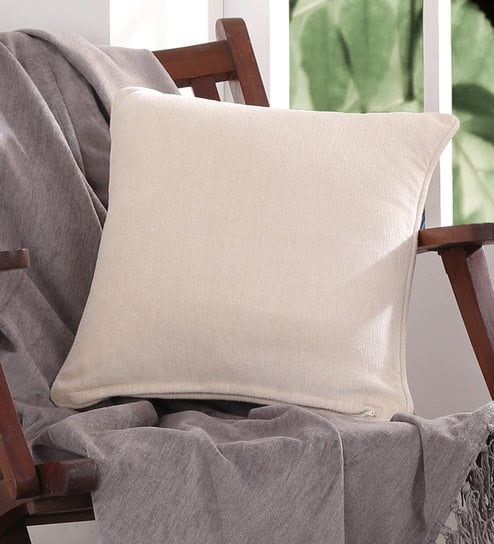 Plain Solid Jessica Cotton 12x12 Inch Cushion Cover