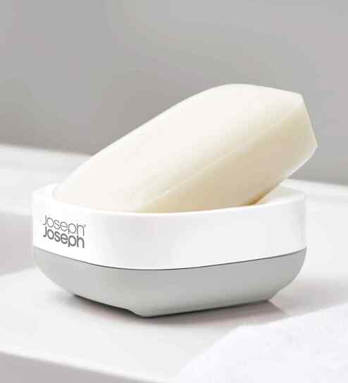 Plastic 70511 Slim Compact Soap Dish With Drain, Grey