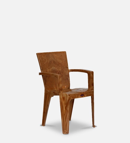 Plastic Plastic Plastic Chair in Sandal wood Colour Set Of 2