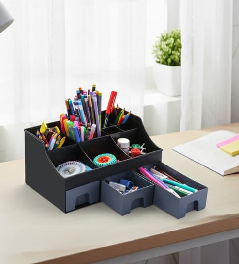 Plastic Desk Organiser with Drawer