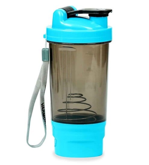 Varmora Plastic Protein and Gym Shaker - Leakproof - Bpa Free Material- 575 ml - Blue